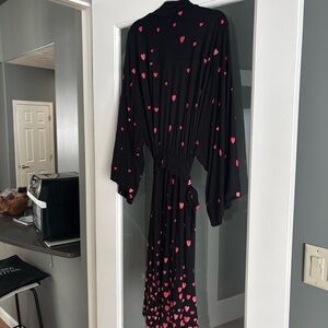 Soma Black Robe with Pink Heart Design